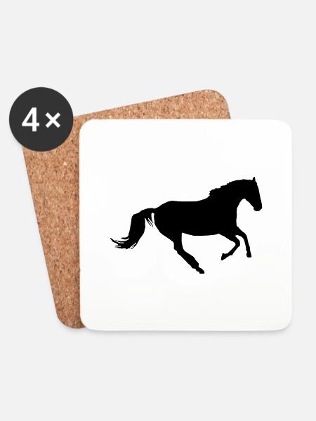 Pferd im Galopp - Untersetzer (4er-Set) - Weiß