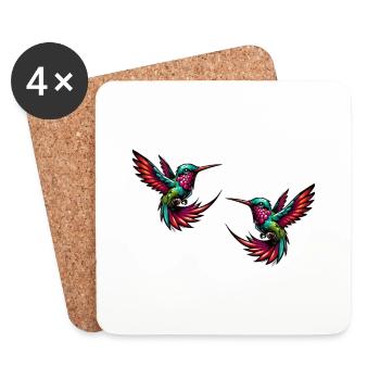 Hummingbird Bird 2 - Coasters (set of 4) - white - Front