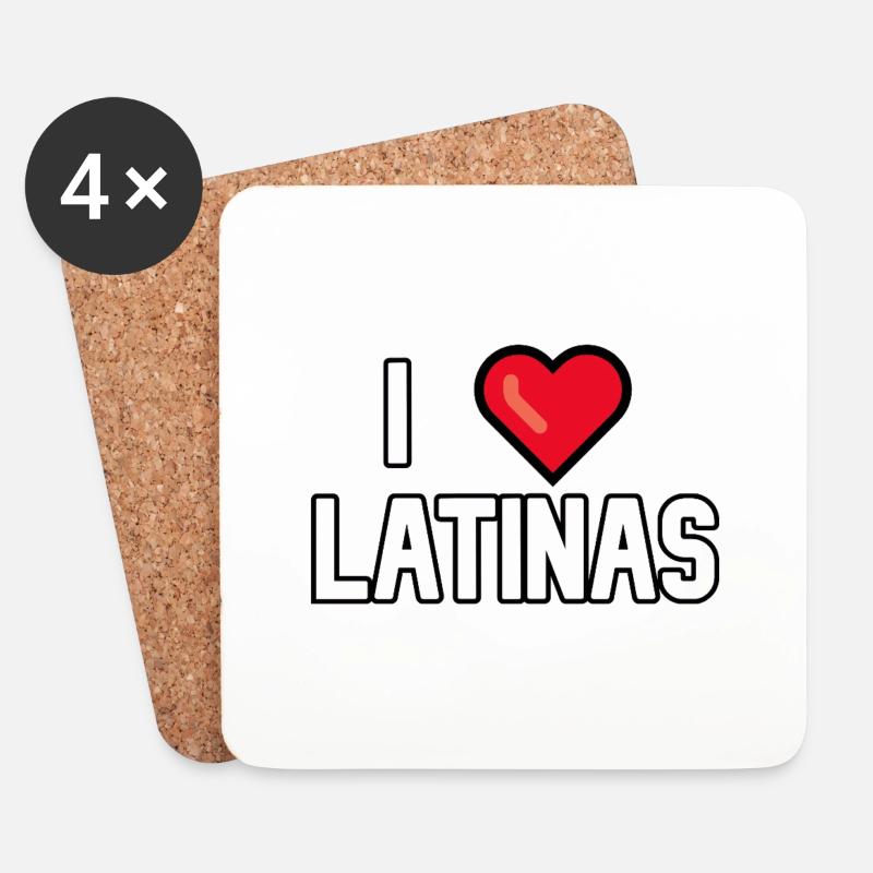 Ich liebe Latinas - Untersetzer (4er-Set) - Weiß