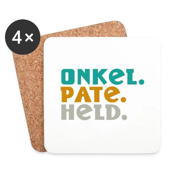 Onkel. Pate. Held. – Drei Worte, ein Lebensstil - Untersetzer (4er-Set) - Weiß - Vorne