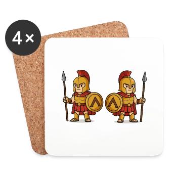 Bande dessinée Spartan 2 - Dessous de verre (lot de 4) - blanc - Devant