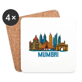 mumbai indien city - Untersetzer (4er-Set) - Weiß - Vorne
