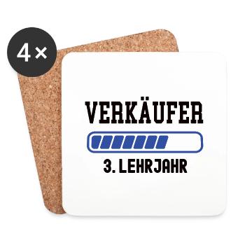 Ausbildung Verkäufer 3. Lehrjahr Verkauf Lehre - Untersetzer (4er-Set) - Weiß - Vorne