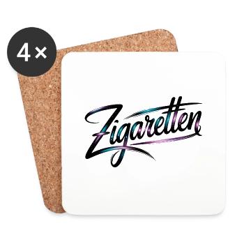 Zigaretten - Funny Deutsche Raucher Memes - Untersetzer (4er-Set) - Weiß - Vorne