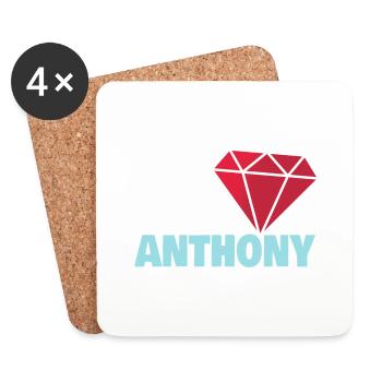 Anthony als Edel - Untersetzer (4er-Set) - Weiß - Vorne