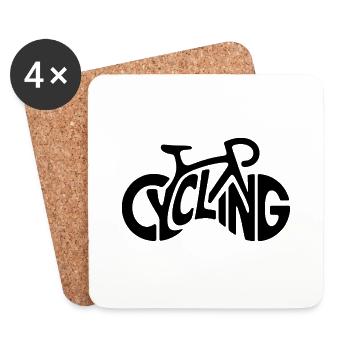 Cyclisme - Cool Bike Logo - Dessous de verre (lot de 4) - blanc - Devant
