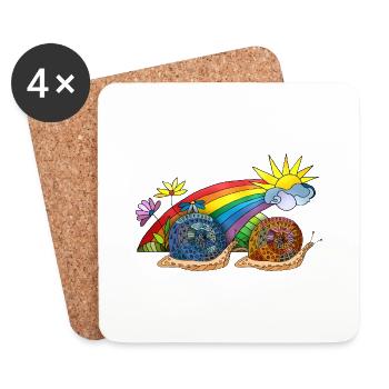 Snails - Coasters (set of 4) - white - Front