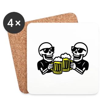 Skeleton Party Beer Team - Coasters (set of 4) - white - Front