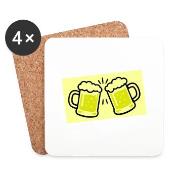 Beer Glass Beer Icon - Coasters (set of 4) - white - Front