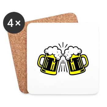 Beer Symbol Beer Glass - Coasters (set of 4) - white - Front