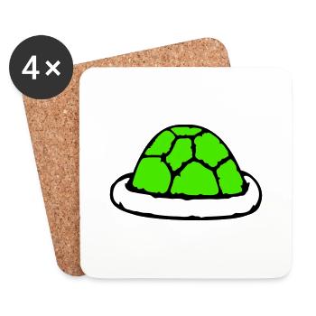 Turtle shell without turtle cute shell - Coasters (set of 4) - white - Front
