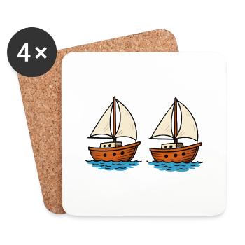 sailboats - Coasters (set of 4) - white - Front