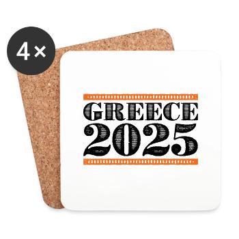 Grèce 2025 - Dessous de verre (lot de 4) - blanc - Devant
