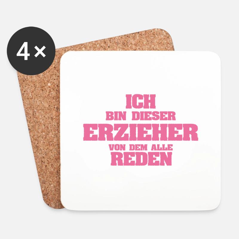 Beruf Erzieher - Untersetzer (4er-Set) - Weiß