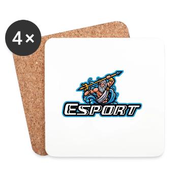 E-Sport-Helden Poseidon und Dreizack - Untersetzer (4er-Set) - Weiß - Vorne