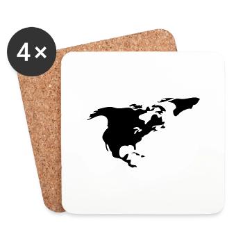 North America - Coasters (set of 4) - white - Front