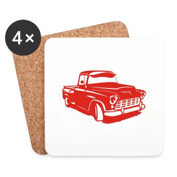Chevi Hotrod - PrintShirt.at - Untersetzer (4er-Set) - Weiß - Vorne