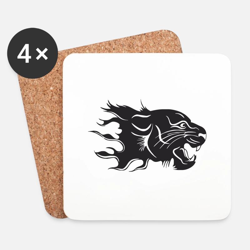 Tiger - Untersetzer (4er-Set) - Weiß