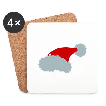 Noël - Père Noël - Papa - Dessous de verre (lot de 4) - blanc - Devant
