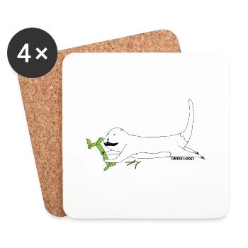 loutre avec des ballons - Dessous de verre (lot de 4) - blanc - Devant