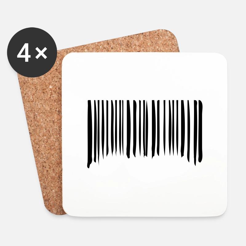 Barcode Striche Linien Gekritzelt Strichcode Scan - Untersetzer (4er-Set) - Weiß