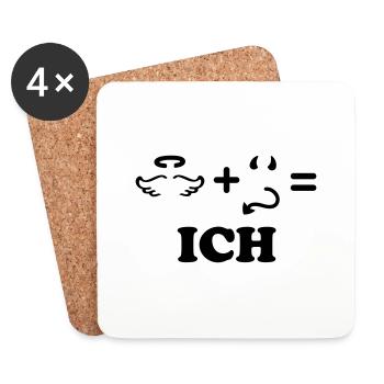 Engel + Teufel = ich - einfarbig - Untersetzer (4er-Set) - Weiß - Vorne