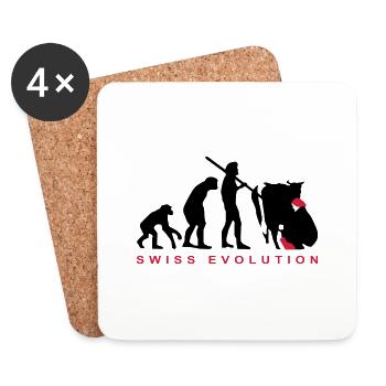 Evolution Bauer Schweiz - Untersetzer (4er-Set) - Weiß - Vorne
