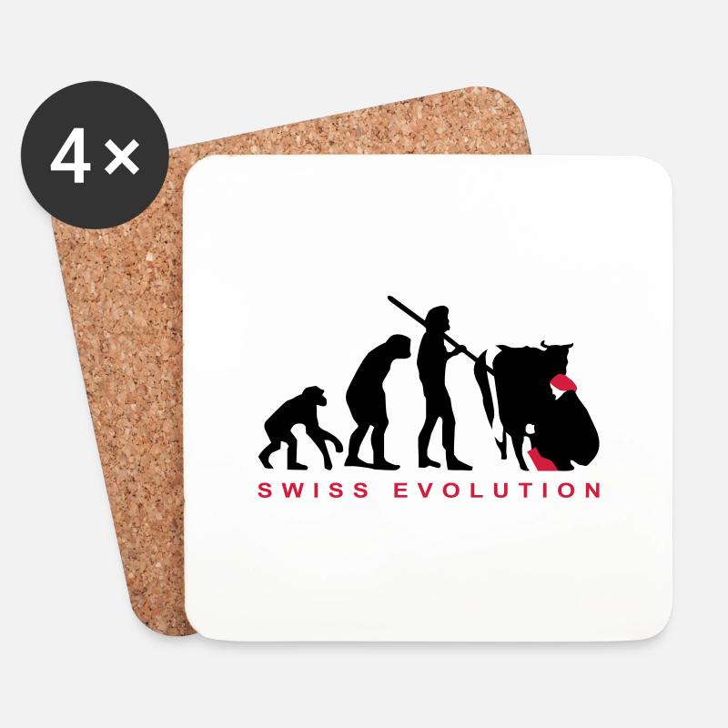 Evolution Bauer Schweiz - Untersetzer (4er-Set) - Weiß
