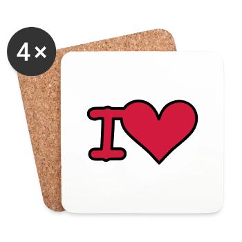 i love - Untersetzer (4er-Set) - Weiß - Vorne