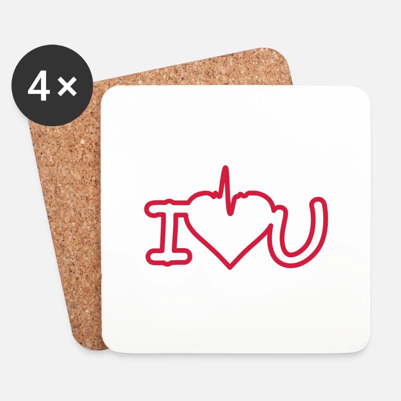 i love you - Untersetzer (4er-Set) - Weiß
