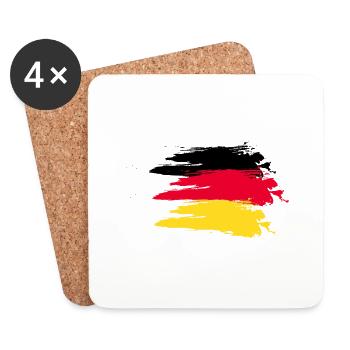 Germany smudge flag - Untersetzer (4er-Set) - Weiß - Vorne