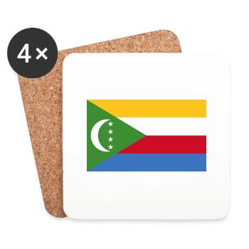 Flag of Comoros, Drapeau des Comores - Dessous de verre (lot de 4) - blanc - Devant