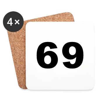 Number - 69 - Untersetzer (4er-Set) - Weiß - Vorne