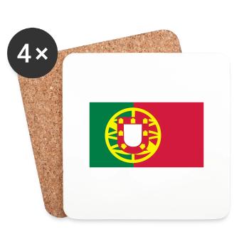 portugiesische Fahne - Untersetzer (4er-Set) - Weiß - Vorne