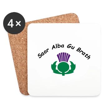 Saor Alba Gu Brath - Free Scotland Forever - Coasters (set of 4) - white - Front