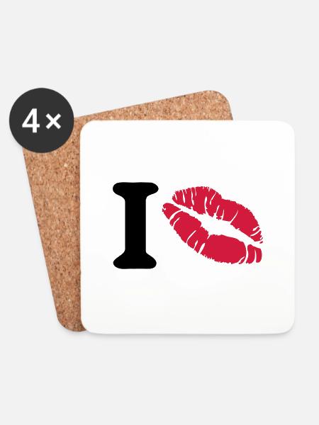 i love - Untersetzer (4er-Set) - Weiß