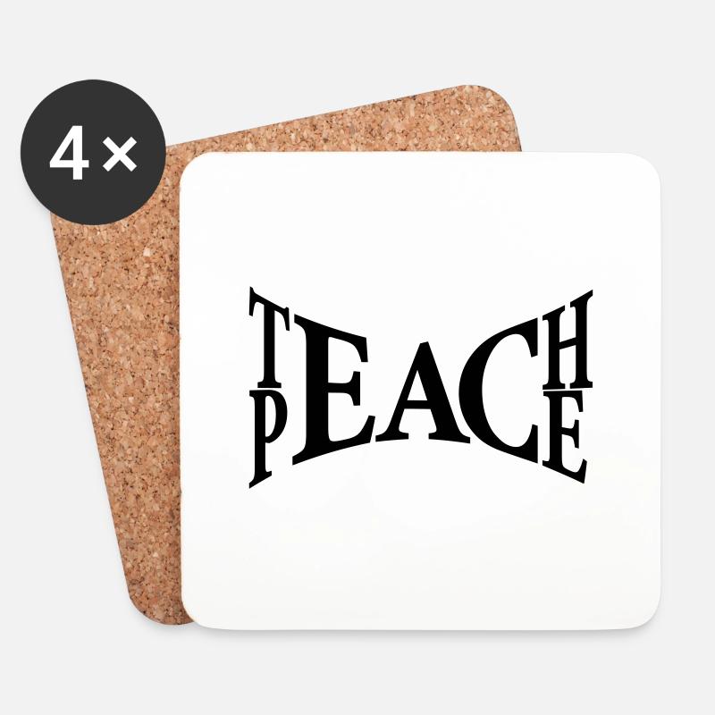 Teach Peace - Untersetzer (4er-Set) - Weiß