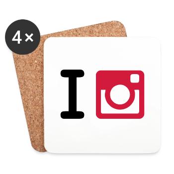 I Instagram + Yours (I Heart NewYork Style) - Coasters (set of 4) - white - Front
