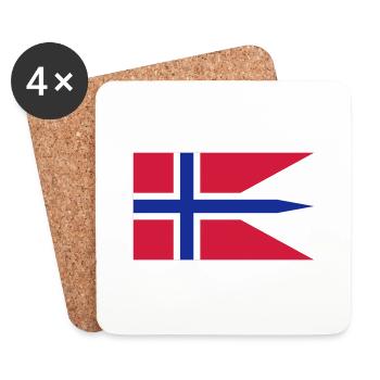norway flag - Dessous de verre (lot de 4) - blanc - Devant