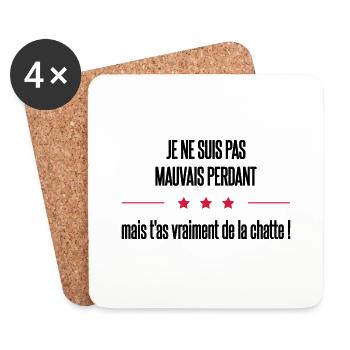 je ne suis - Dessous de verre (lot de 4) - blanc - Devant
