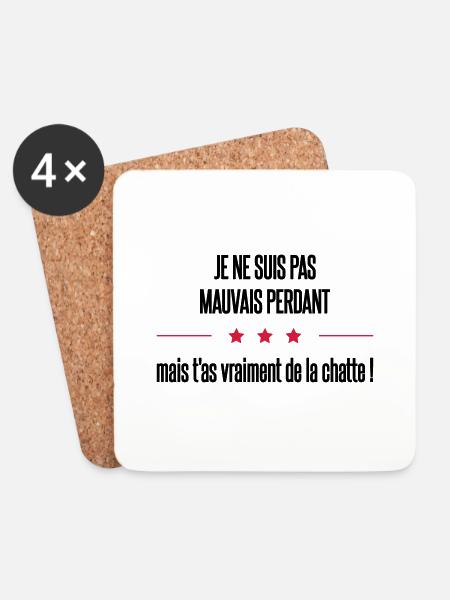 je ne suis - Dessous de verre (lot de 4) - blanc