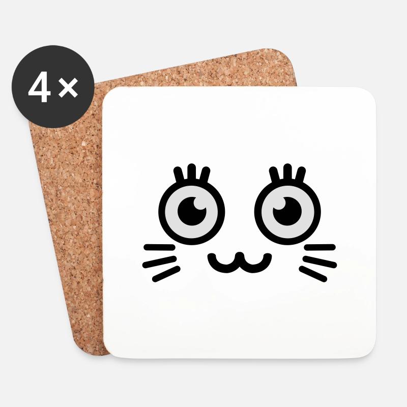 cute kitty face - Untersetzer (4er-Set) - Weiß