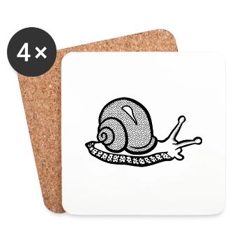 Snail black and withe - Untersetzer (4er-Set) - Weiß - Vorne
