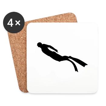 Diver freediving 2 - Untersetzer (4er-Set) - Weiß - Vorne