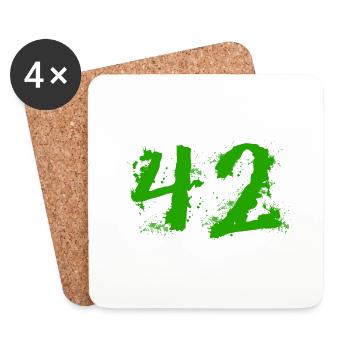 The answer to everything: 42 - Coasters (set of 4) - white - Front
