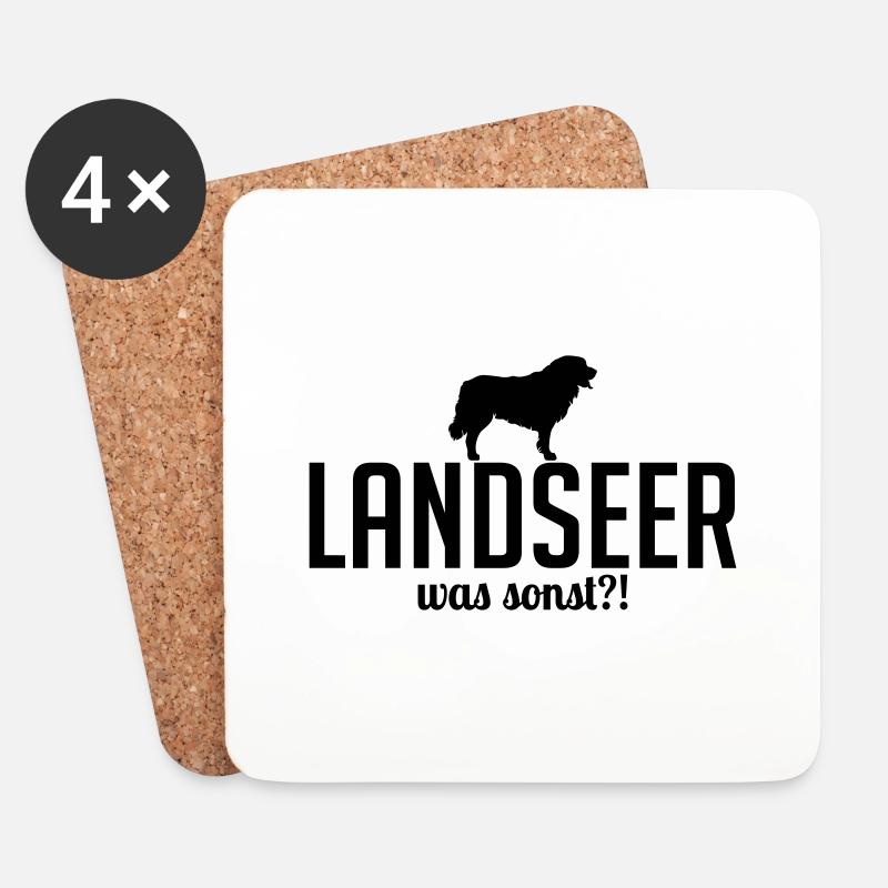 LANDSEER was sonst Hundespruch Wilsigns Hunde - Untersetzer (4er-Set) - Weiß