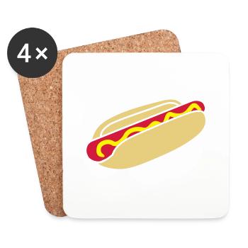fastfood_hotdog_design_3c - Untersetzer (4er-Set) - Weiß - Vorne