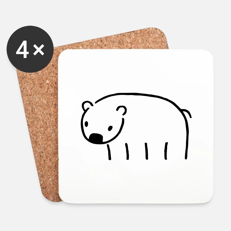 Wombat - Untersetzer (4er-Set) - Weiß