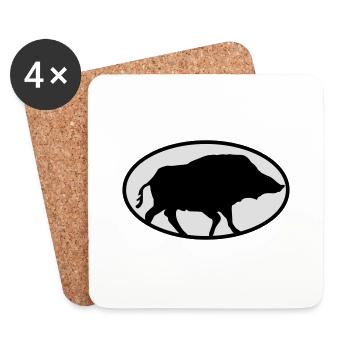 Boar - Dessous de verre (lot de 4) - blanc - Devant