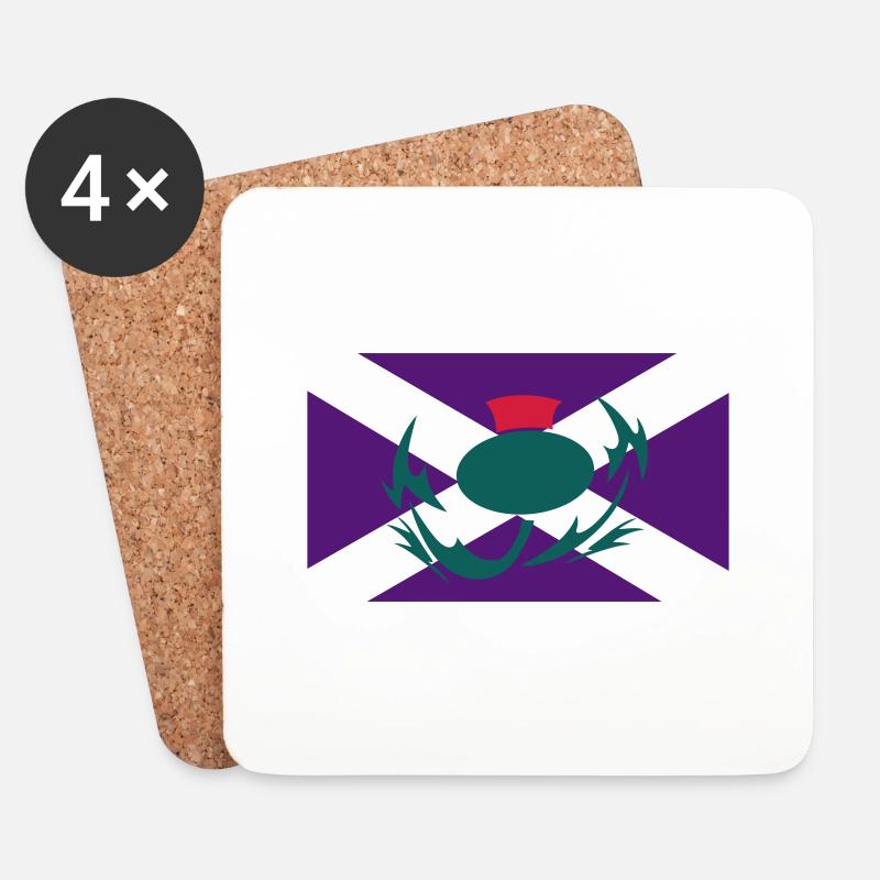 Scottish Flag Thistle - Coasters (set of 4) - white